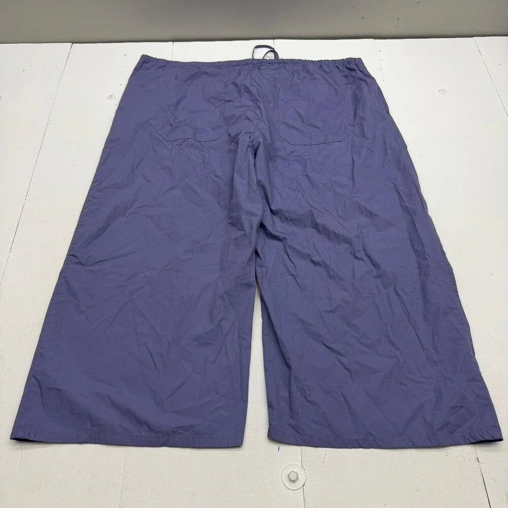 J.Crew Pants Womens 3X Purple Twill Crop Wide Leg Elastic Drawstring Waist